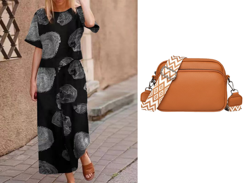 Loose Print Top ＆ Pants 2-Piece Set