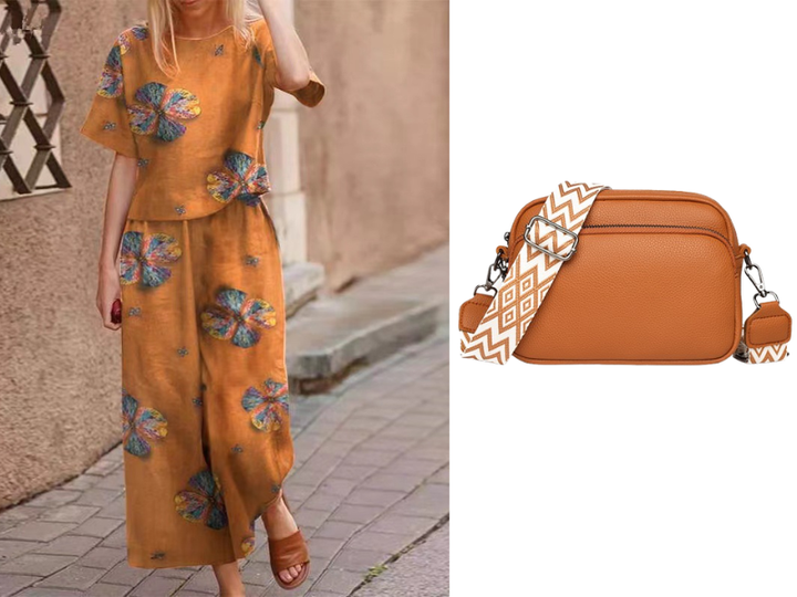 Loose Print Top ＆ Pants 2-Piece Set