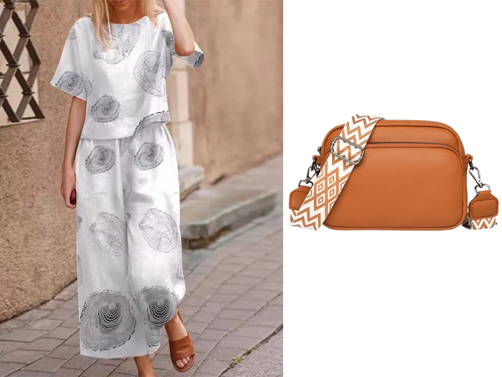 Loose Print Top ＆ Pants 2-Piece Set