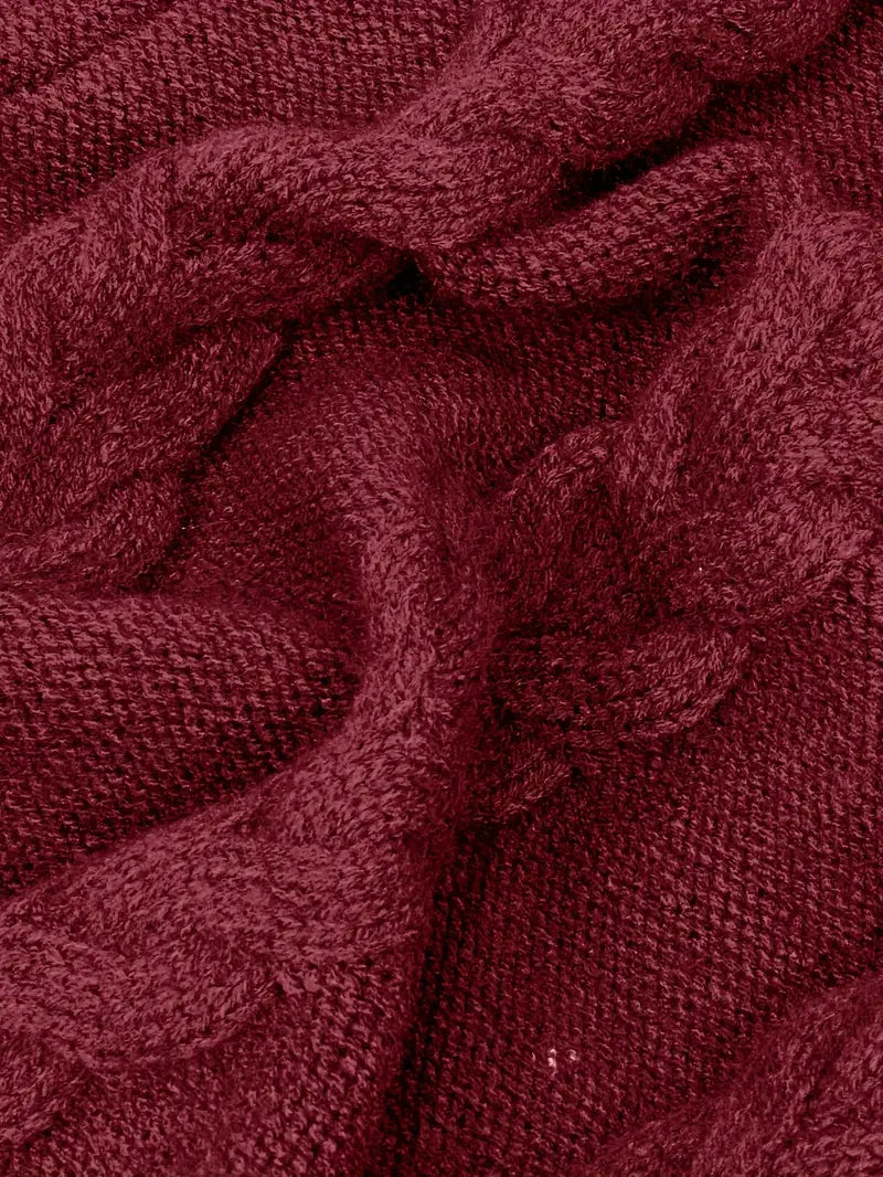 Narda - Chunky Cable Knitted Turtleneck Dress