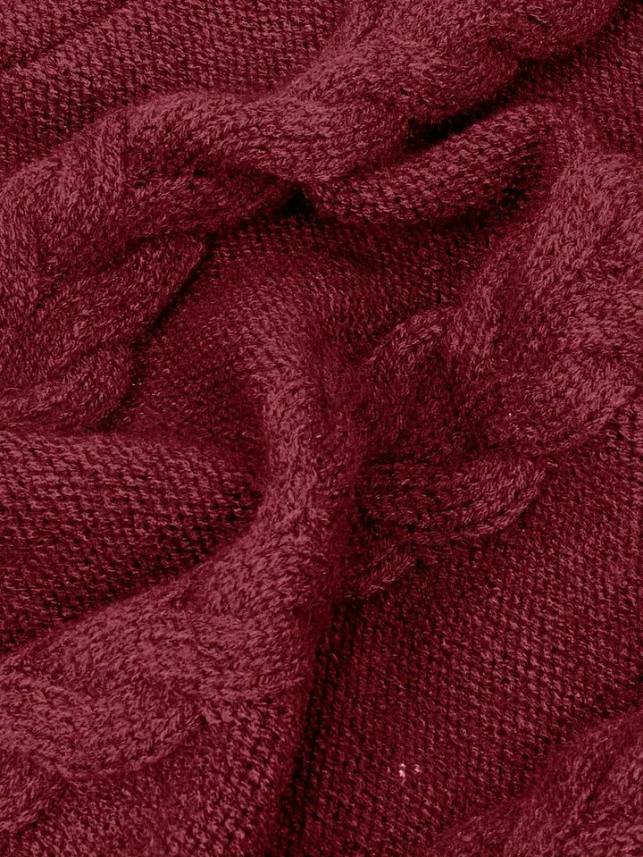 Narda - Chunky Cable Knitted Turtleneck Dress