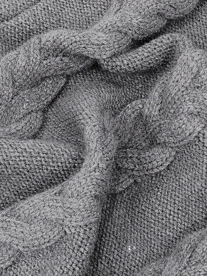 Narda - Chunky Cable Knitted Turtleneck Dress