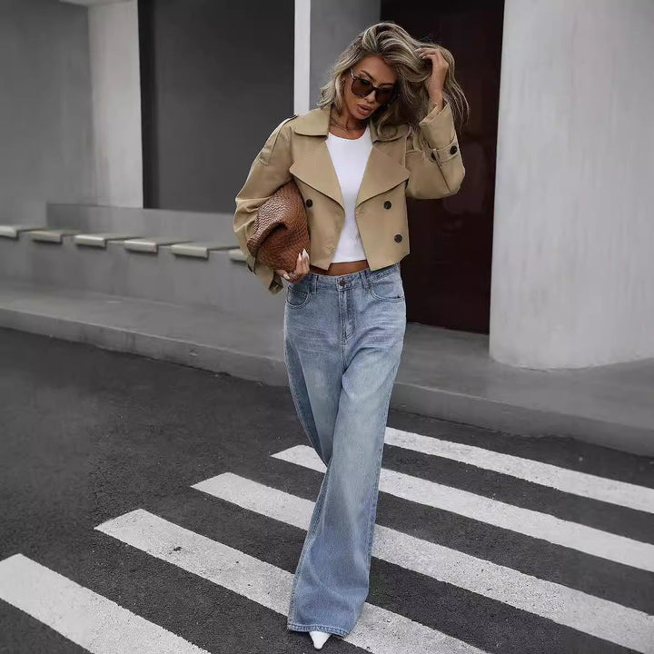 Hilde - Stylish Cropped Trench Coat