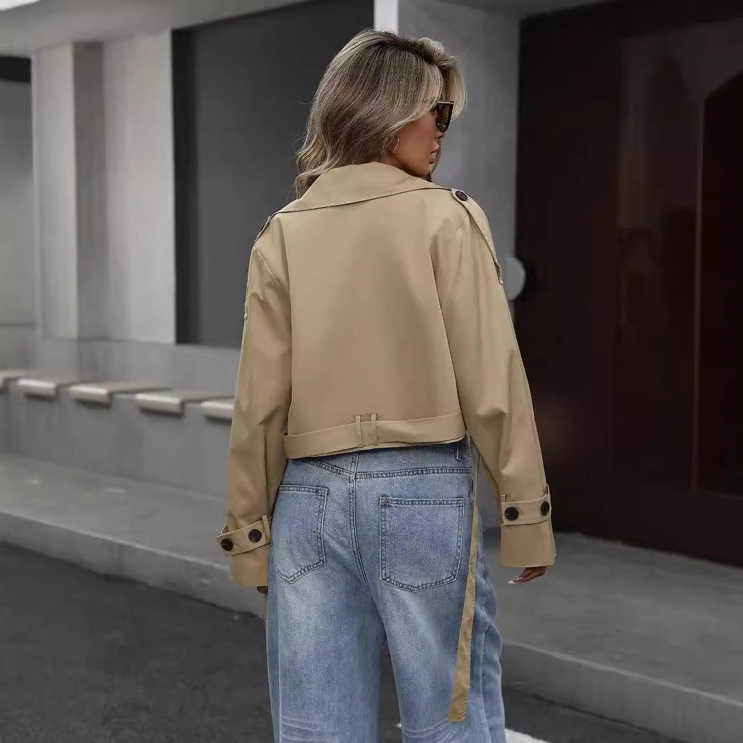 Hilde - Stylish Cropped Trench Coat