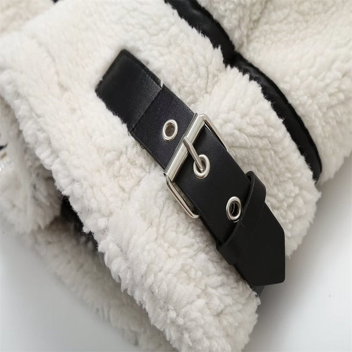 Autumn Contrast Lamb Wool Jacket