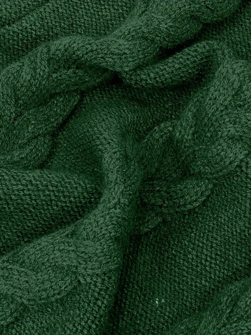 Narda - Chunky Cable Knitted Turtleneck Dress