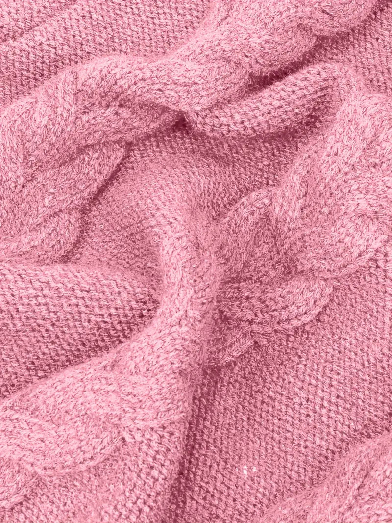 Narda - Chunky Cable Knitted Turtleneck Dress