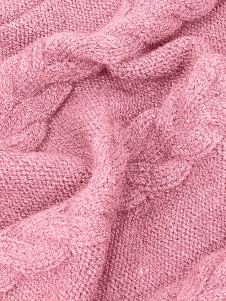 Narda - Chunky Cable Knitted Turtleneck Dress
