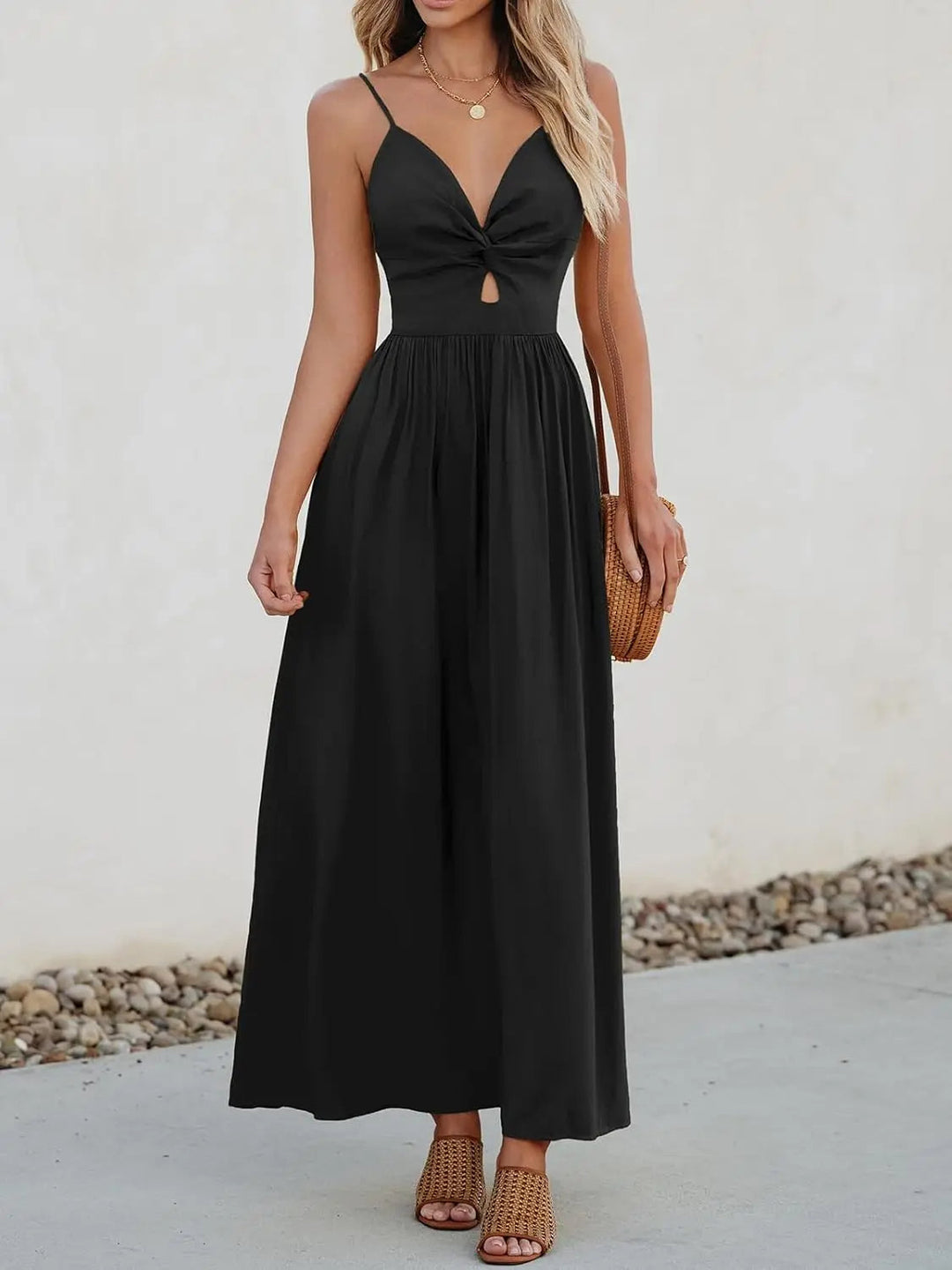 Solid color pleated Dress