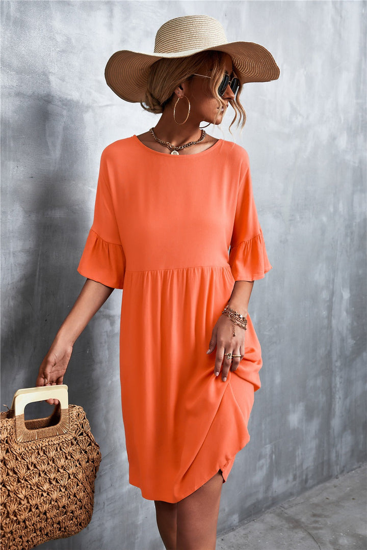 EverBloom™ Ruffle Sleeve Midi Dress
