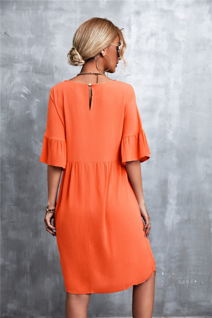 EverBloom™ Ruffle Sleeve Midi Dress