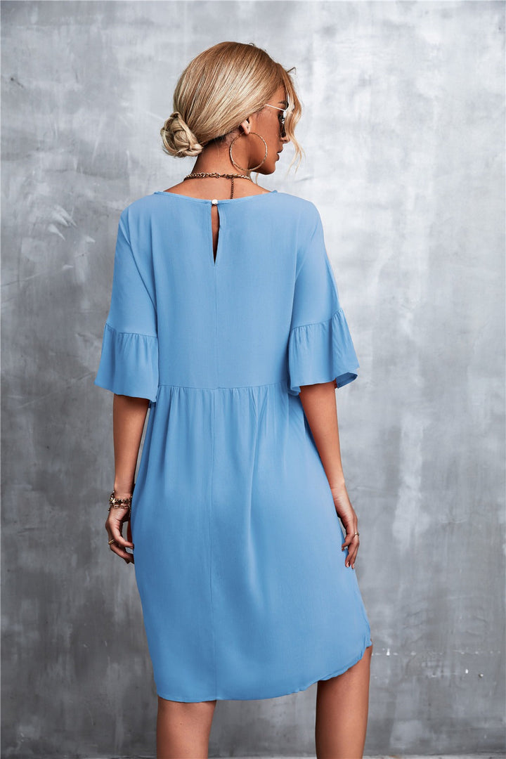 EverBloom™ Ruffle Sleeve Midi Dress